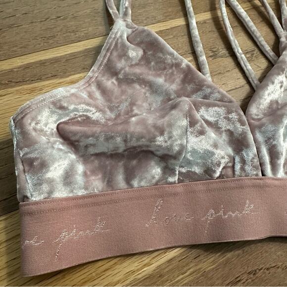 PINK Victoria’s Secret Velvet Triangle Bralette, Very Soft, Strappy, M - Picture 2 of 13